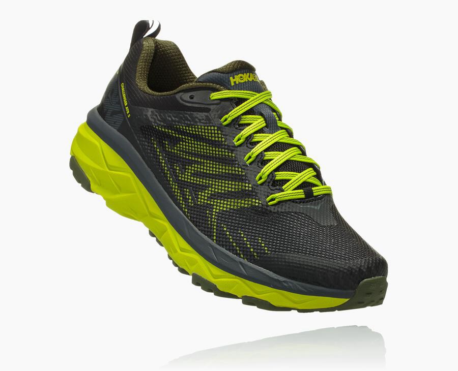 Hoka Mens Trail Shoes NZ - Hoka One One Challenger Atr 5 Black/Green (TCE875269)